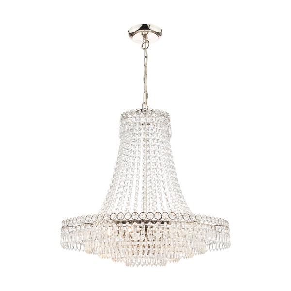 (image for) Laura Ashley Enid Grand 5lt Chandelier Polished Nickel & Cut Glass
